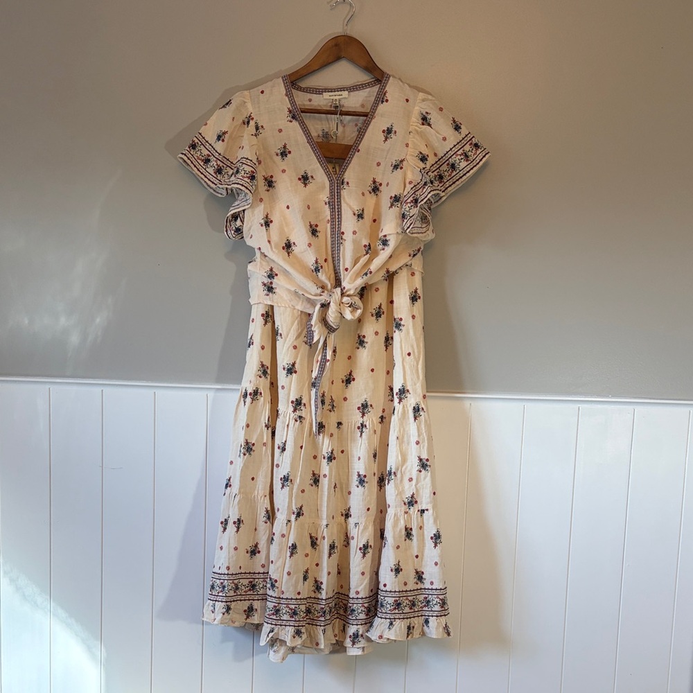 Max Studio Cream and Purple Floral Maxi Skirt and Top